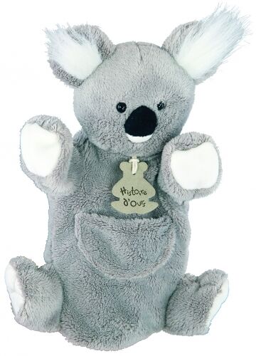  marionnette koala gris blanc 